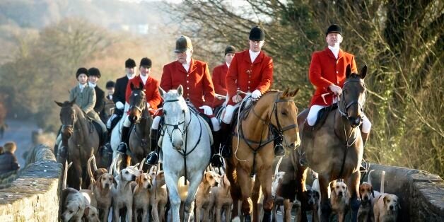 Riders meet for the Avon Vale Boxing Day Hunt on December 26, 2014 in Lacock, England. Boxing Day is traditionally the biggest event in the hunt calendar and despite 10 years having passed since the Hunting Act effectively outlawed fox hunting, the day reportedly drew tens of thousands of supporters to meets across the country