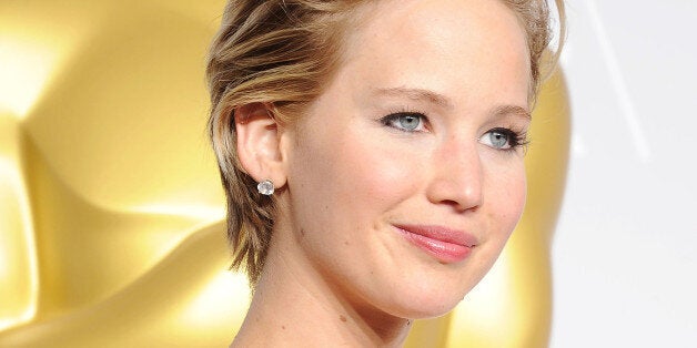 HOLLYWOOD, CA- MARCH 02: Actress Jennifer Lawrence poses in the press room during the 86th Annual Academy Awards at Loews Hollywood Hotel on March 2, 2014 in Hollywood, California.(Photo by Jeffrey Mayer/WireImage)