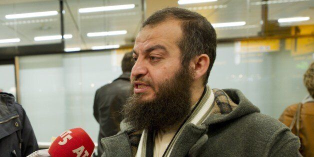 British Islamic scholar Sheikh Haitham al-Haddad arrives at Schiphol airport on February 17, 2012 to take part in a debate about Islam