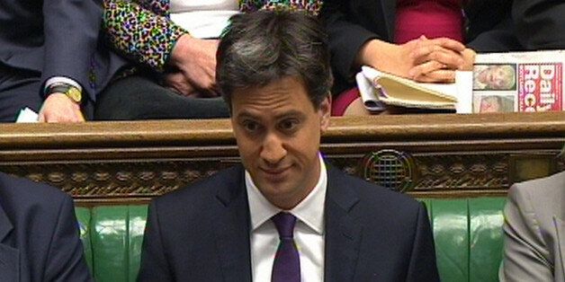 Labour party leader Ed Miliband during Prime Minister's Questions in the House of Commons, London.