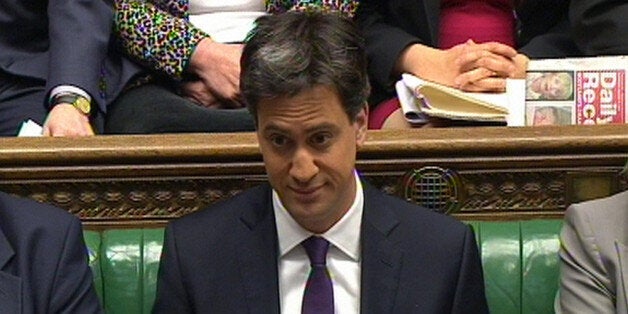 Labour party leader Ed Miliband during Prime Minister's Questions in the House of Commons, London.