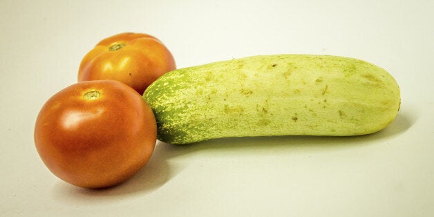 Salad materials on white background