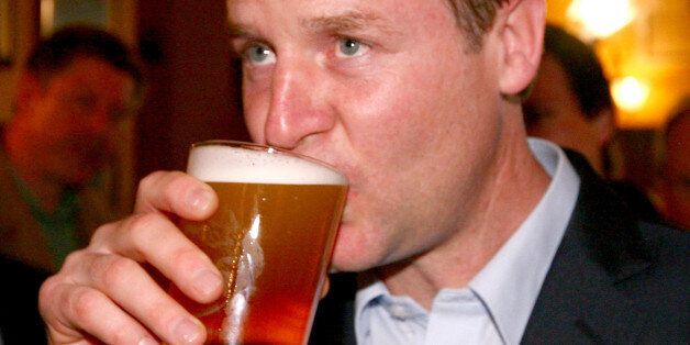 Liberal Democrat leader Nick Clegg enjoys a pint at the Nags Head in Malvern, Worcestershire, during a General Election Campaign visit to the region.