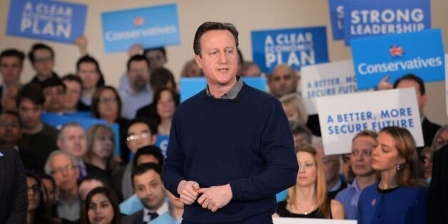 Prime Minister David Cameron addresses supporters and meets party members at a campaign event at the Dhamecha Lohana Centre in Harrow, north London.