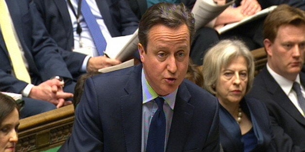 Prime Minister David Cameron speaks during Prime Minister's Questions in the House of Commons, London.