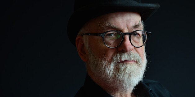 LONDON, UNITED KINGDOM - SEPTEMBER 18: Portrait of English fantasy author Sir Terry Pratchett, photographed to promote the 40th novel in his Discworld series, Raising Steam, on September 18, 2013. (Photo by Kevin Nixon/SFX Magazine via Getty Images)