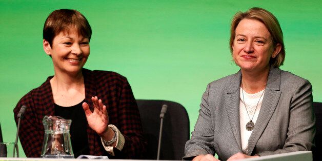 Green MP for Brighton Pavilion, Caroline Lucas and Leader, Natalie Bennett at the Green Party Conference in Liverpool.