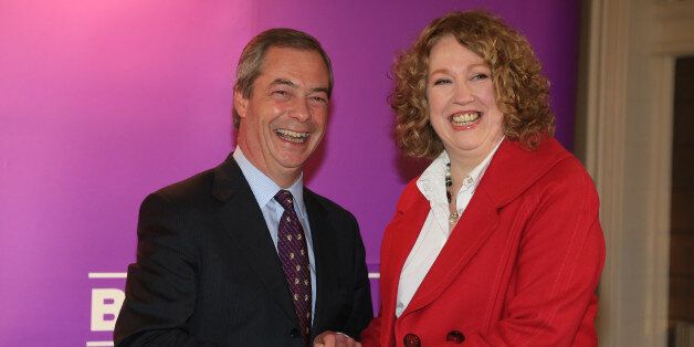 Ukip leader Nigel Farage with Harriet Yeo who was today named as Ukip's new Folkestone and Hythe general election candidate following the expulsion of Janice Atkinson over allegations of an inflated expenses claim during a press conference in Folkestone, Kent.