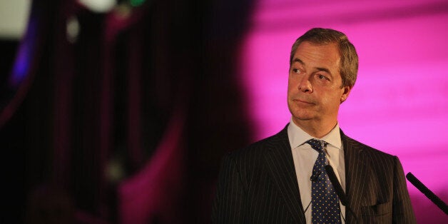 LONDON, ENGLAND - MARCH 17: United Kingdom Independence Party (UKIP) leader Nigel Farage addresses attendees during a 'Homes for Britain' rally at Methodist Central Hall on March 17, 2015 in London, England. Spokespeople from across UK parties including UKIP, the Conservatives, Labour, Liberal Democrats and Greens are addressing attendees at the event in protest at successive governments' failure to address the shortage of affordable housing in the UK. (Photo by Dan Kitwood/Getty Images)