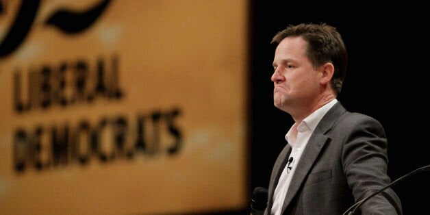 Deputy Prime Minister Nick Clegg during a question and answer session at the Liberal Democrat Annual Conference in Brighton.