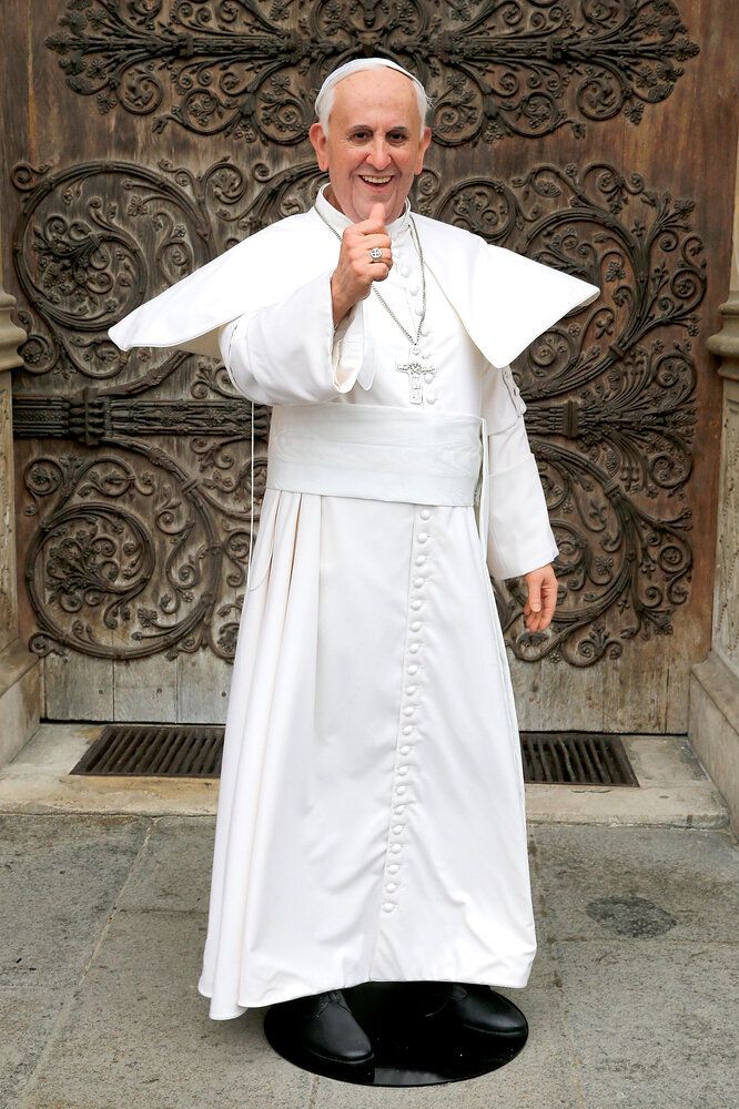 Grevin Wax Museum Unveils Pope Francis Waxwork At Notre Dame In Paris
