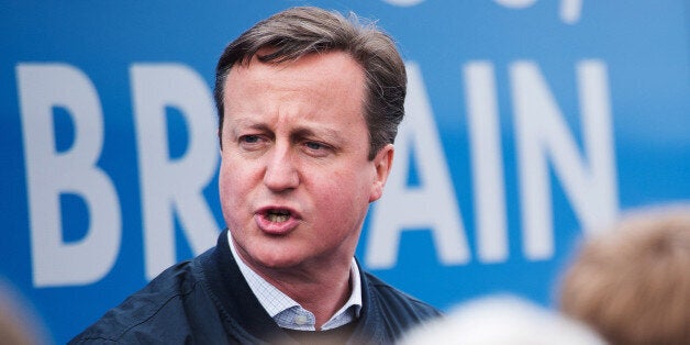 ABINGDON, ENGLAND - APRIL 4: Prime Minister and leader of the Conservative Party, David Cameron talks to supporters at Abingdon and Witney College during a general election campaign rally on April 4, 2015 in Abingdon, England. Britain goes to the polls for a general election on May 7. (Photo by Leon Neal - WPA Pool/Getty Images)