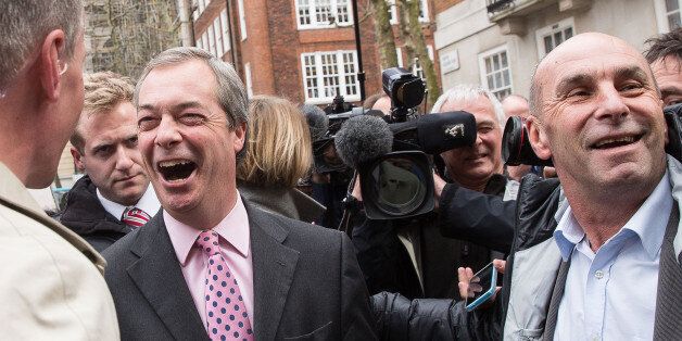 Nigel Farage kick starts his election campaign by launching a UKIP poster in central London.