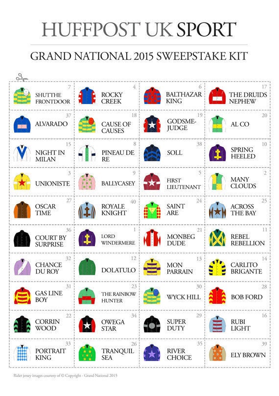 Print Your Own Grand National Sweepstake Kit HuffPost UK Sport