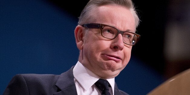 Conservative Party Chief Whip Michael Gove addresses delegates on the final day of the annual Conservative Party Conference in Birmingham, central England, on October 1, 2014. Talk of treason cast a shadow over Britain's Conservative party conference this week, where gossip raged over who might be next to defect to the anti-EU UK Independence Party (UKIP). AFP PHOTO / OLI SCARFF (Photo credit should read OLI SCARFF/AFP/Getty Images)