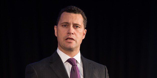 United Kingdom Independence Party (UKIP) Migration spokesman Steven Woolfe addresses supporters and media personnel in central London on March 4, 2015, as the party unveils its policy on immigration, ahead of the 2015 general election. Britons will go to the polls in a general election on May 7, 2015. AFP PHOTO / LEON NEAL (Photo credit should read LEON NEAL/AFP/Getty Images)
