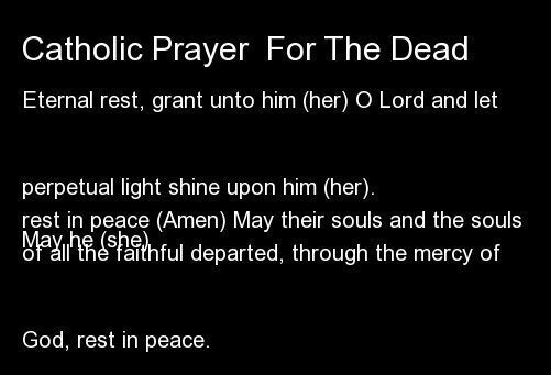 Catholic Prayer For The Dead 