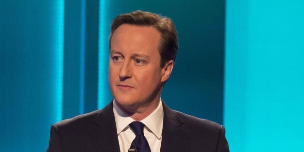 SALFORD, ENGLAND - APRIL 2: (EDITORIAL USE ONLY. NO MERCHANDISING. NO ARCHIVE AFTER MAY 02, 2015) In this handout provided by ITV, British Prime Minister and Conservative leader David Cameron takes part in the ITV Leader's Debate 2015 at MediaCityUK studios on April 2, 2015 in Salford, England. Tonight sees a televised leaders election debate between the seven political party leaders, Green Party leader Natalie Bennett, Liberal Democrat leader Nick Clegg, UKIP leader Nigel Farage, Labour leader Ed Miliband, Plaid Cymru leader Leanne Wood, Scottish National Party leader Nicola Sturgeon and British Prime Minister and Conservative leader David Cameron. The debate will be the only time that David Cameron and Ed Miliband will face each other before polling day on May 7th. (Photo by Ken McKay/ITV via Getty Images)