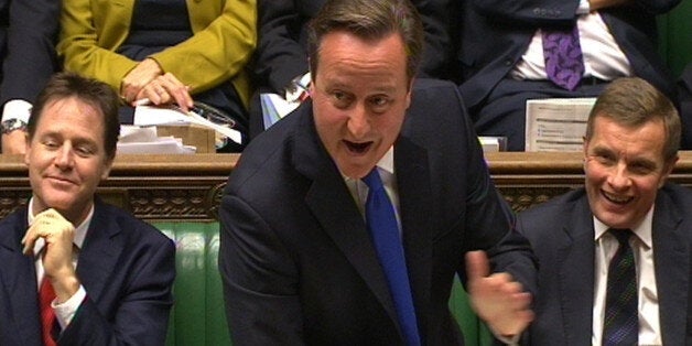 Prime Minister David Cameron speaks during Prime Minister's Questions in the House of Commons, London.