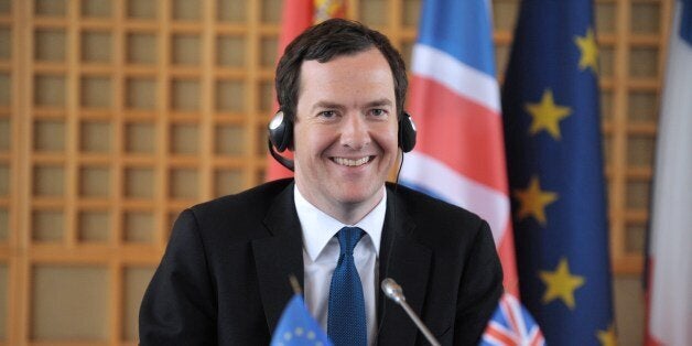 British Finance Minister George Osborne attends a G5 ministers meeting press conference about fraud and tax evasion at the French Economy Ministry in Paris on April 28, 2014. Ministers of the G5, including France, Germany, Spain, Italy, and the United Kingdom, attended the summit to discuss how to better coordinate the fight against financial fraud and tax evasion. AFP PHOTO / ERIC PIERMONT (Photo credit should read ERIC PIERMONT/AFP/Getty Images)