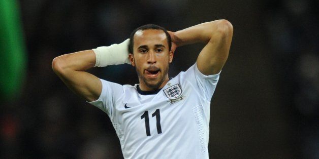 LONDON, ENGLAND - NOVEMBER 19: Andros Townsend of England reacts during the International Friendly match between England and Germany at Wembley Stadium on November 19, 2013 in London, England. (Photo by Steve Bardens - The FA/The FA via Getty Images)
