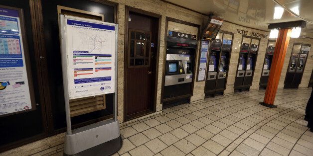 A general view of Quick Ticket machines at Piccadilly Circus Tube Station in central London after Mayor of London Boris Johnson announced a new 24 hour Tube service at weekends and changes to station staffing.