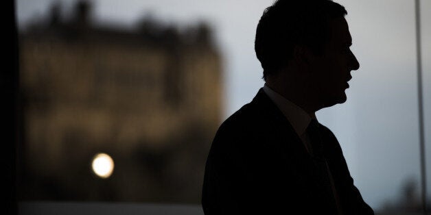 EDINBURGH, UNITED KINGDOM - FEBRUARY 13: Britain's Chancellor of the Exchequer George Osborne delivers a speech at the Point Hotel on February 13, 2014 in Edinburgh, Scotland. Osborne said that a vote for Scottish independence would mean walking away from the pound. (Photo by James Glossop/WPA Pool/Getty Images)