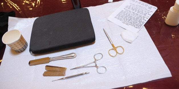 Instruments used in the Jewish circumcision ceremony (file picture)