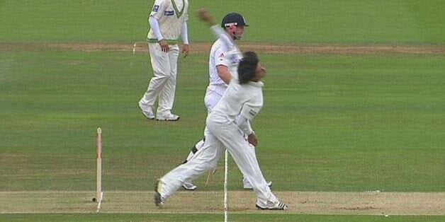 Mohammad Amir bowls his big no-ball at Lord's in 2010