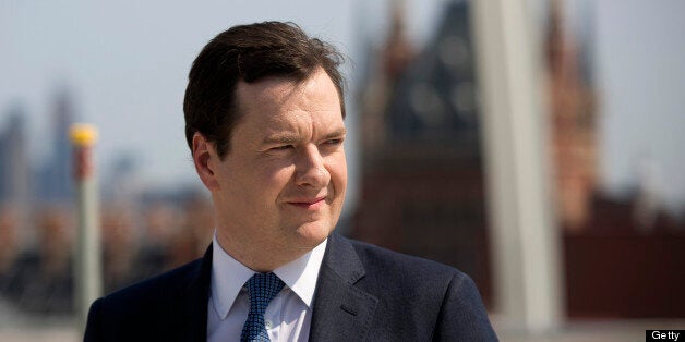 George Osborne, U.K. chancellor of the exchequer, pauses as he tours the construction site of the Francis Crick Institute's new building in London, U.K., on Thursday, June 6, 2013. At 1 million square feet and with as many as 1,500 employees, including 1,250 scientists, the Crick Institute is set to become Europe's largest science research center in one building. Photographer: Simon Dawson/Bloomberg via Getty Images