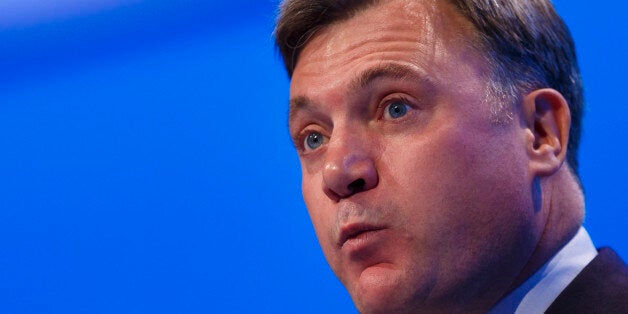 Shadow chancellor Ed Balls addresses delegates on the second day of the Labour Party Annual Conference in Brighton.