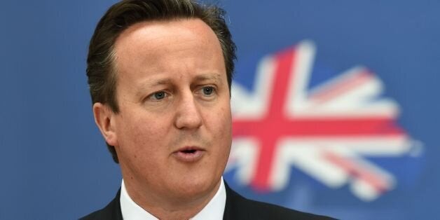 Prime Minister David Cameron gives a speech as part of the Conservative Party's European and Local Election campaign at the JCB World Logistics site in Newcastle-under-Lyme.