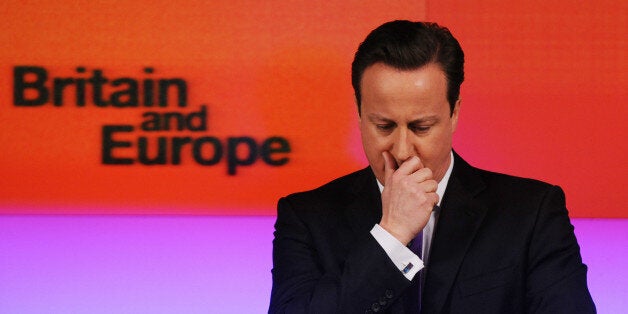 File photo dated 23/1/2013 of Prime Minister David Cameron makes a speech on Europe, in central London, where he promised an in/out referendum on the UK's membership of the European Union by the end of 2017, if the Conservatives win the next general election.