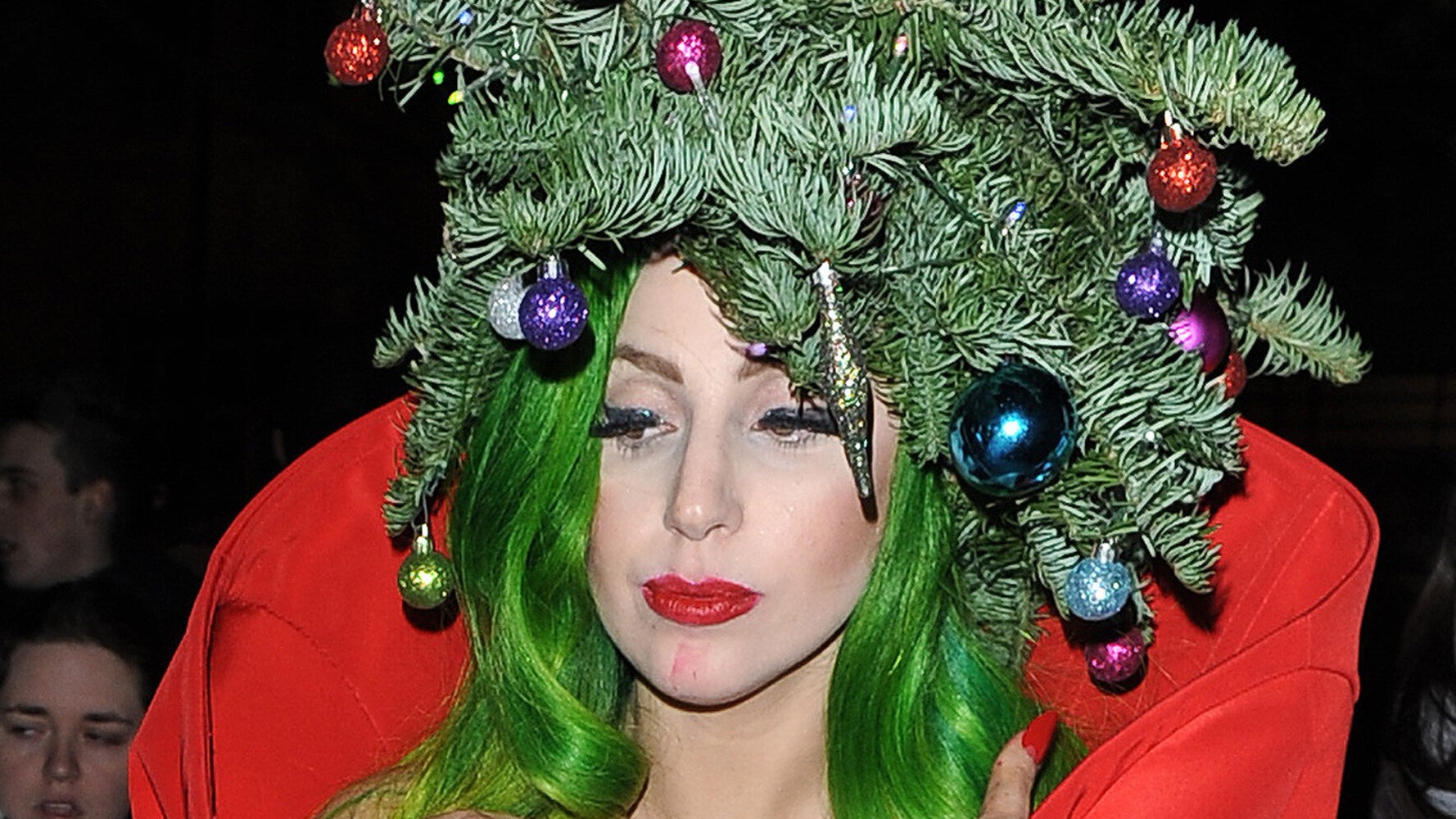 Lady Gaga Dresses Up As A Christmas Tree After Capital FM Jingle Bell