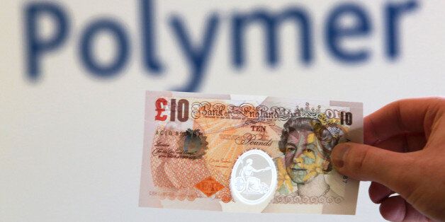 LONDON, UNITED KINGDOM - SEPTEMBER 10: In this photo illustration, a sample Polymer ten pound British banknote is held during a news conference at the Bank of England on September 10, 2013 in London, England. Bank of England Deputy Governor Charlie Bean, said: 'Polymer banknotes are cleaner, more secure and more durable than paper notes. However, the Bank of England would print notes on polymer only if we were persuaded that the public would continue to have confidence in, and be comfortable w