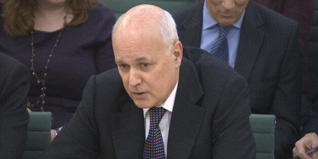 Work and Pensions Secretary Iain Duncan Smith answers questions in front of the Work and Pensions Select Committee at the House of Commons in central London on the annual report and accounts of his department.