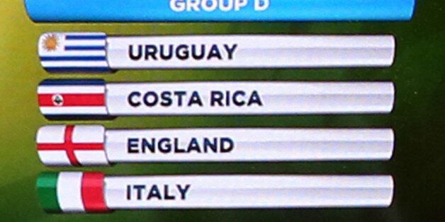 Group D containing Uruguay, Costa Rica, England and Italy