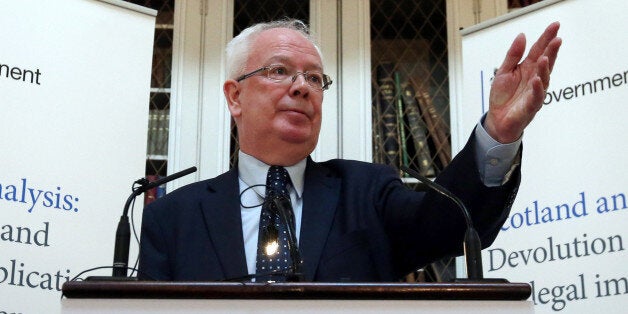 Advocate General the Lord Wallace of Tankerness QC makes a speech during the launch of UK Government's first Scotland Analysis Paper at the Signet Library in Edinburgh.