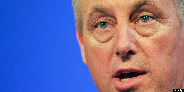 BOURNEMOUTH, ENGLAND - OCTOBER 5: Tim Yeo, Shadow Secretary of State for Environment and Transport from Britain's Conservative Party speaks during day two of the Conservative Party Conference, on October 5, 2004 in Bournemouth, England. The Tory party is in great need of a confidence boost in the wake of a heavy defeat in the Hartlepool by-election, in which they finished fourth behind Labour, the Lib Dems and the United Kingdom Independence party. (Photo by Scott Barbour/Getty Images)