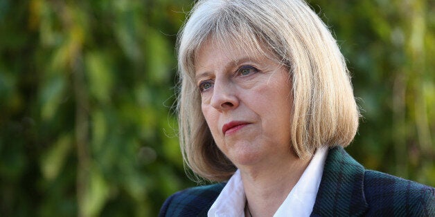 Home Secretary Theresa May is interviewed after addressing The College of Policing Conference in Bramshill near Hook, Hampshire.