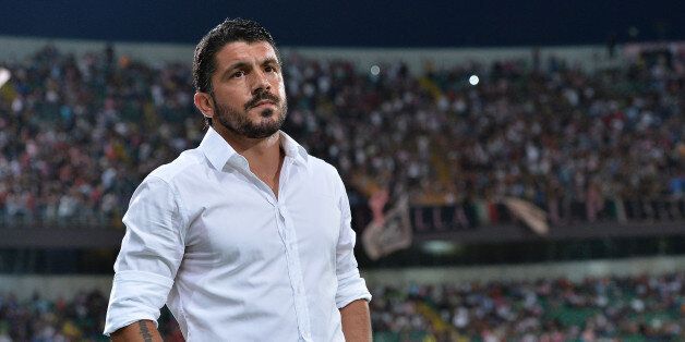 PALERMO, ITALY - AUGUST 17: Coach Gennaro Gattuso of Palermo looks on during the TIM Cup match between US Citta di Palermo and Hellas Verona at Stadio Renzo Barbera on August 17, 2013 in Palermo, Italy. (Photo by Tullio M. Puglia/Getty Images)