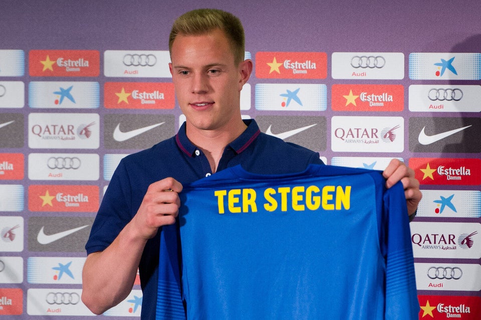 Marc-Andre Ter Stegen Is Unveiled At Camp Nou As New Barcelona Signing