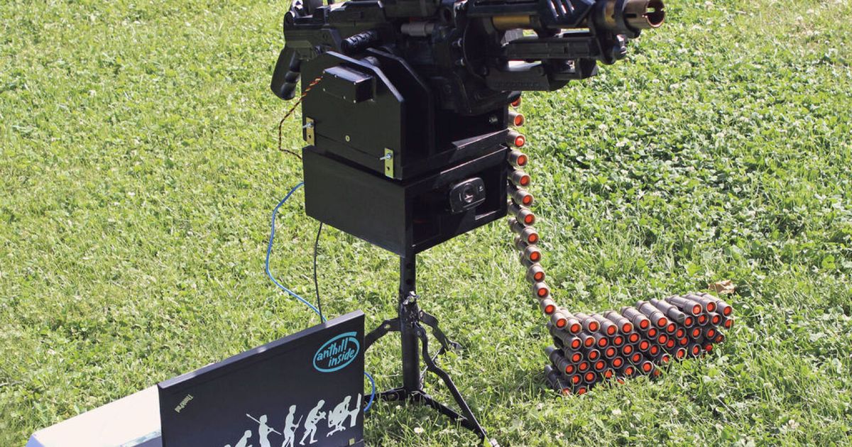 Nerf Sentry Gun Automatically Tracks And Fires And Is Completely