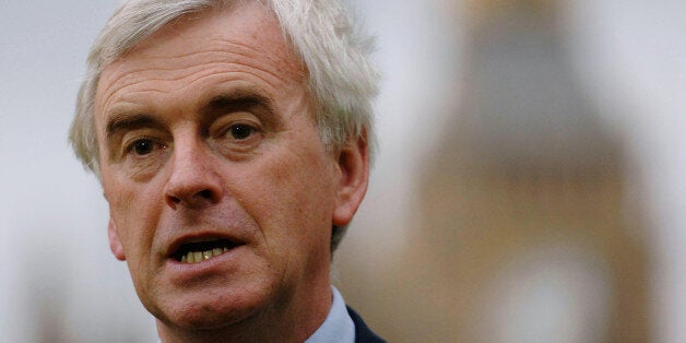 Labour Party leadership challenger John McDonnell on College Green, Westminster.