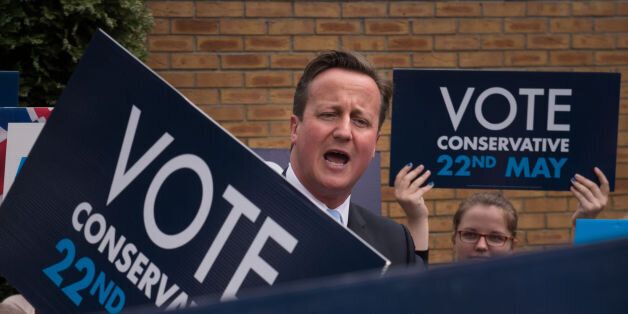 Prime Minister David Cameron speaks to party activists during a rally in Ealing, west London, ahead of tomorrow's local and European elections after returning from Newark following a visit to the town where he campaigned with the Mayor of London ahead of the by-election which is due on June 5.
