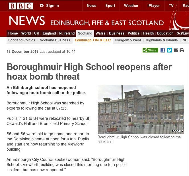 The classic hoax bomb threat