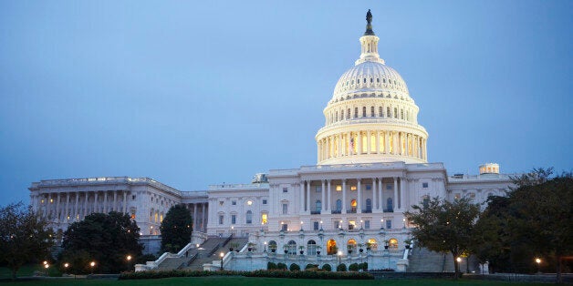 U.S. Capitol building at dusk