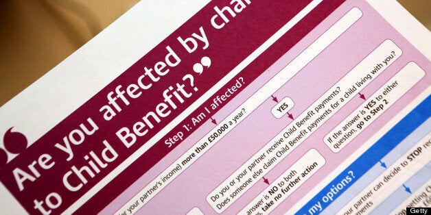 LONDON - NOVEMBER 6: A photo illustration of a child benefit form, November 6, 2012 in London, England. The British Government are thought to be considering proposals to limit child benefit to a family's first two children in an effort to save on the welfare bill. (Photo by Getty Images)