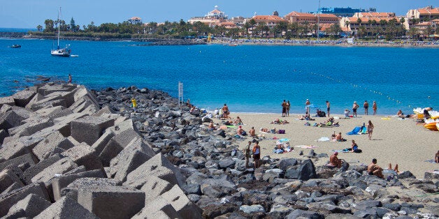 TENERIFE, SPAIN - MARCH 25: Wave breakers and artificial reefs at the beach of Los Cristianos, Costa Adeje on March 25, 2011 in Tenerife, Spain. Tenerife is the biggest of the canary islands and because of its warm climate and vulcanic landscape an all year long holiday destination. Tenerife is home of Spains highest mountain Pico del Teide (3718 m). (Photo by EyesWideOpen/Getty Images)