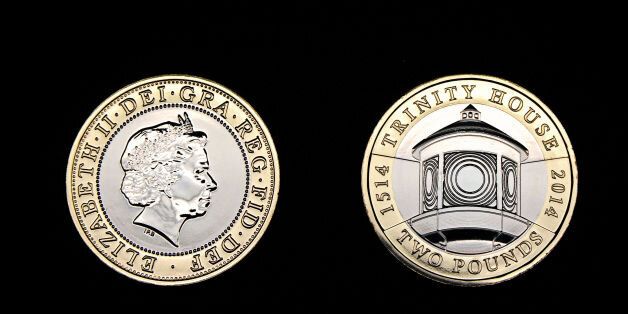 A new Â£2 coin featuring Trinity House which will go into circulation on 1st January 2014 at the Royal Mint in Pontyclun, Wales.